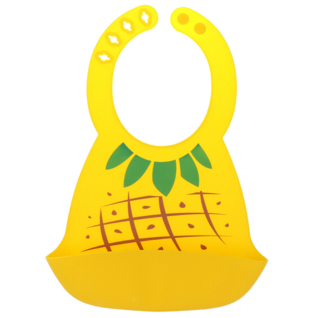 Baby Infants Cute Silicone Waterproof Bibs Baby Lunch Bibs  Pineapple