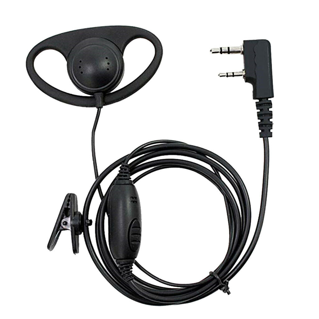 D-Shape PTT Earphone Earpiece Headset for with PTT & Mic for Baofeng UV-89,
