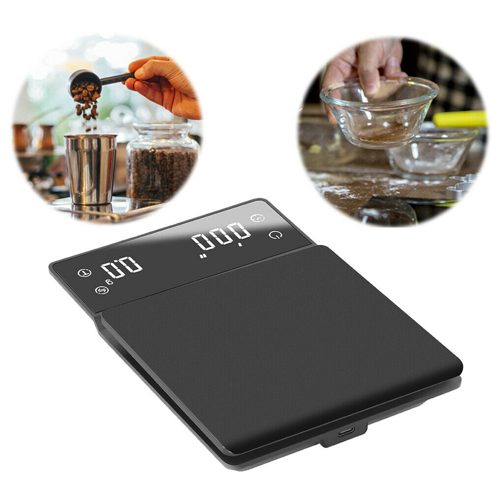 LED Digital Coffee Scale With Timer Tare 3KG 0.1g High Precision Kitchen Scale