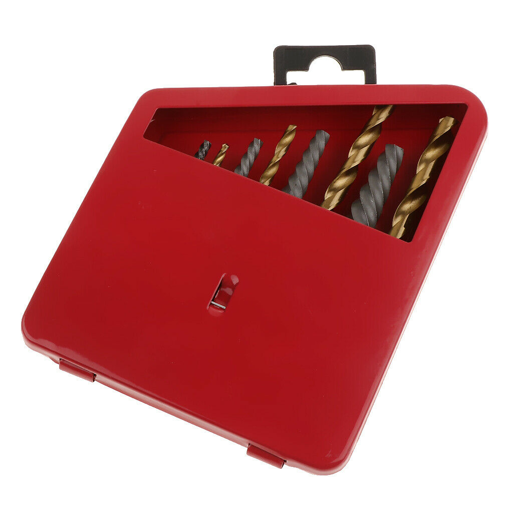 10x  Screw Extractor Left Hand Drill Bits Broken Bolt Remover Tools with Long