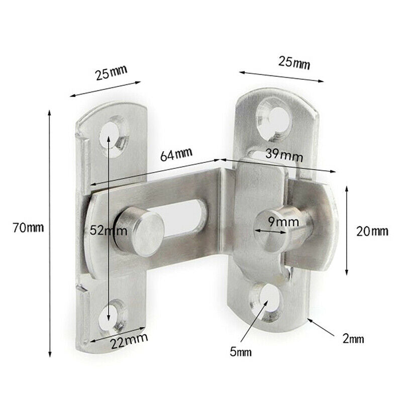 Stainless Steel 90 Degree Door Clasp Lock Shift Door Buckle Door Latch Do.l8