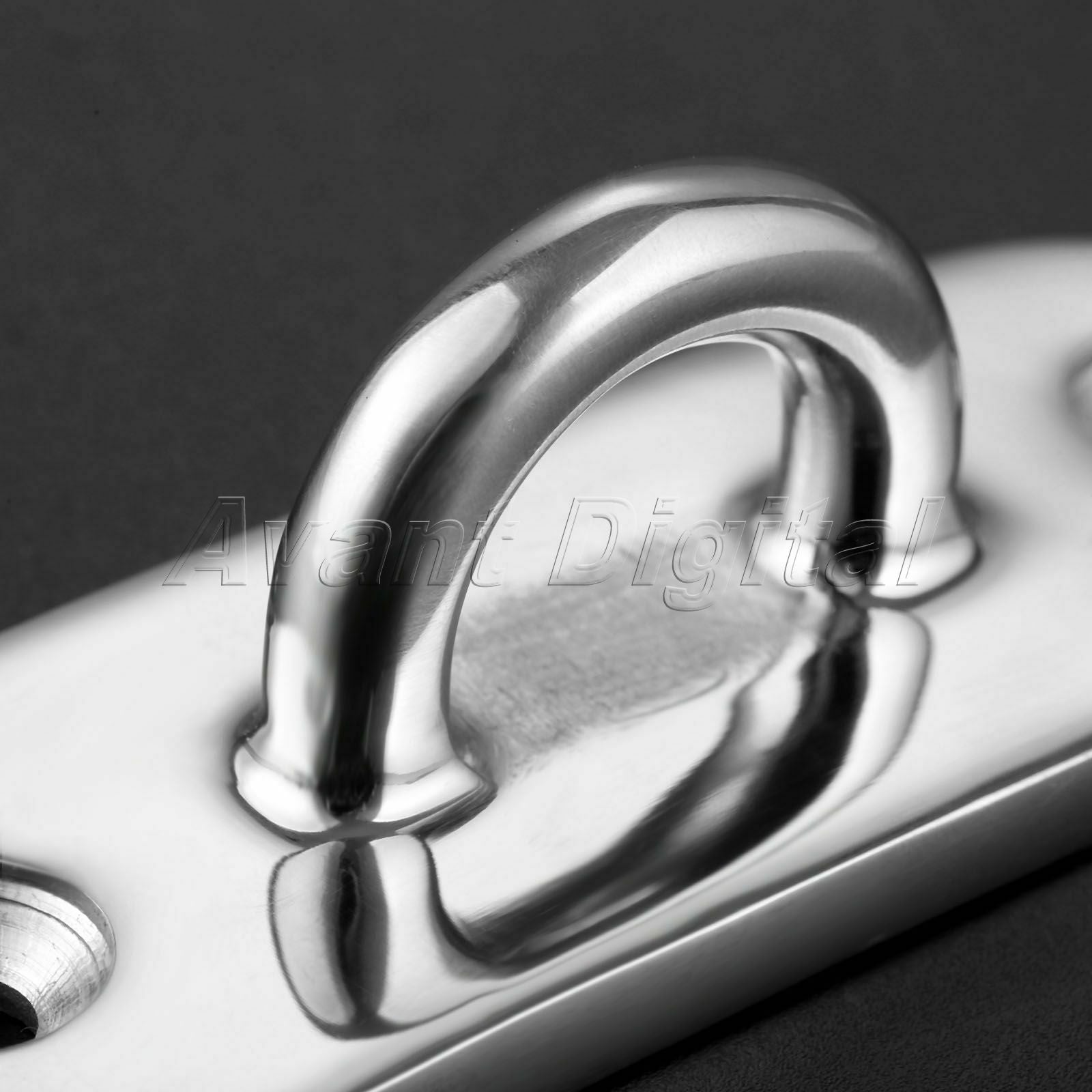 1 Stainless Steel Oval 6mm Oblong Pad Eye Plate Eye Hook For Sailing Marine Boat