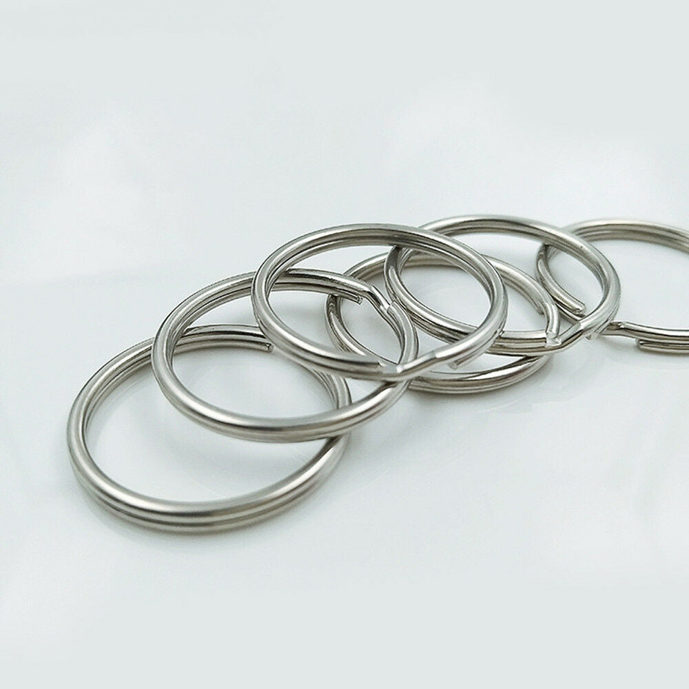 10x Steel Keyring Split Key Rings 25mm Nickel Hoop Ring Nickel Plated Steel Loop