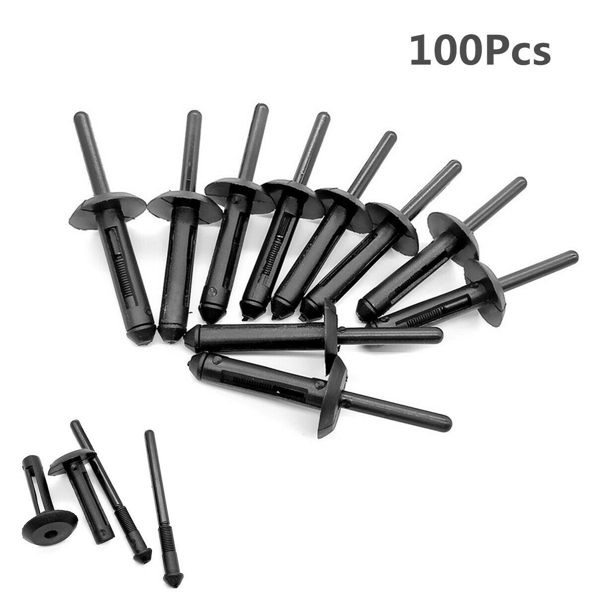 100Pcs Auto Fasteners Car Body Repair Bumper Fender Rivets Push Retainer Clips