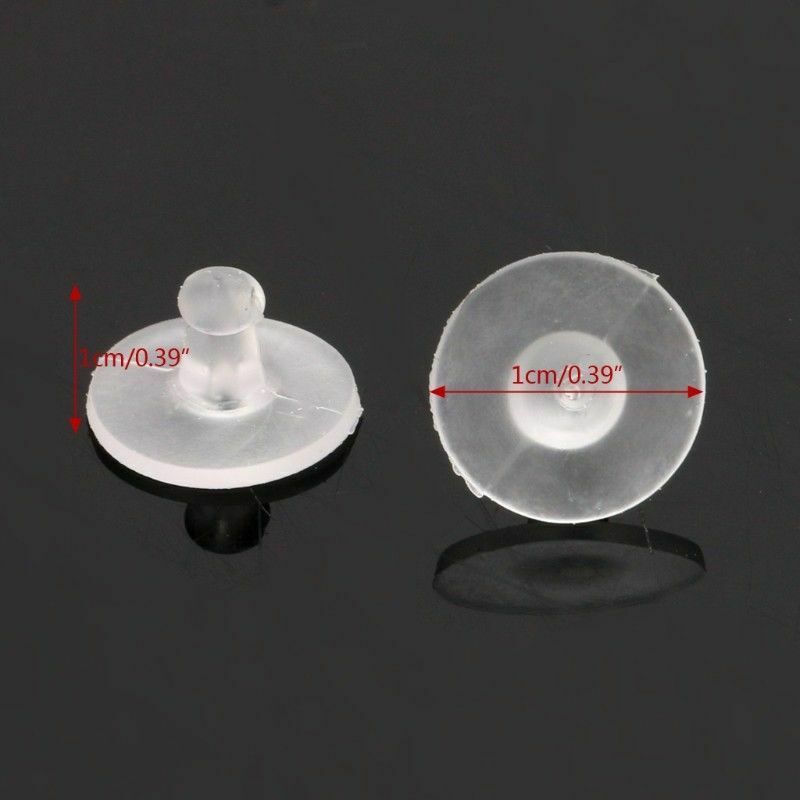100pc Clear Rubber Earring Safety Back Bullet Clutch Earring Pad Jewelry Finding