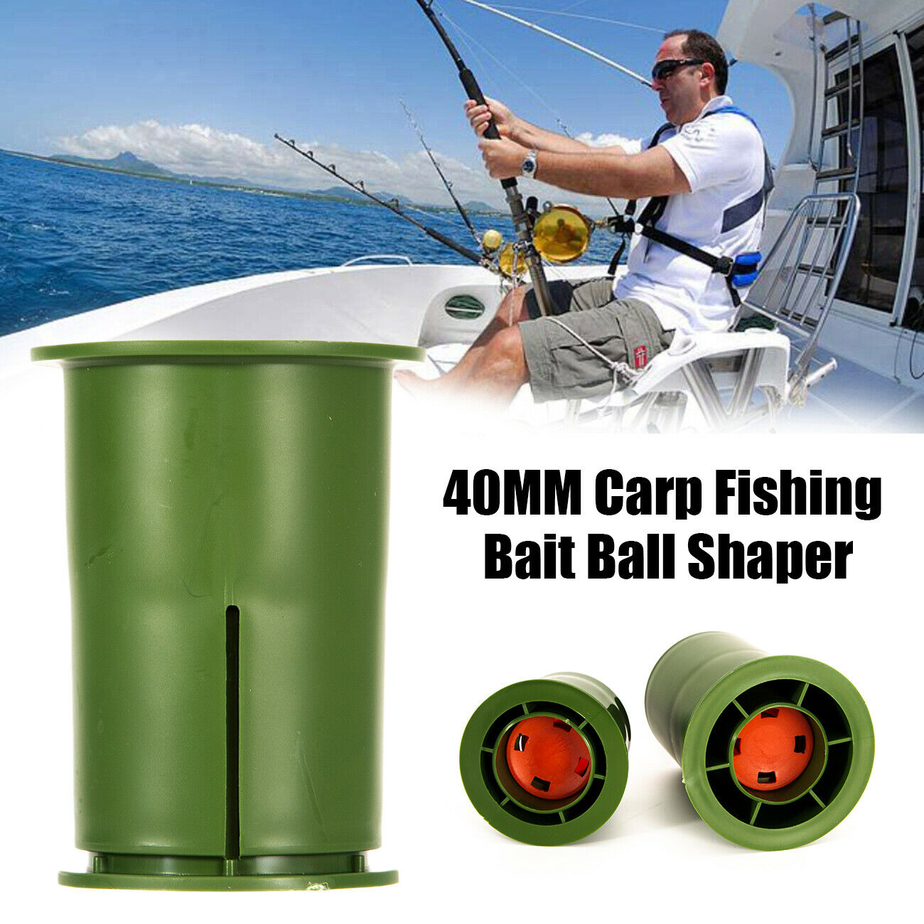 40MM Carp Fishing Bait Ball Shaper Groundbait Ball maker Fishing Green Bait LIN