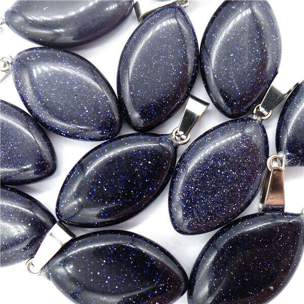 100Pcs 23x15x6mm Wholesale Blue Sand Stone Marquise Pendant Bead HH8186