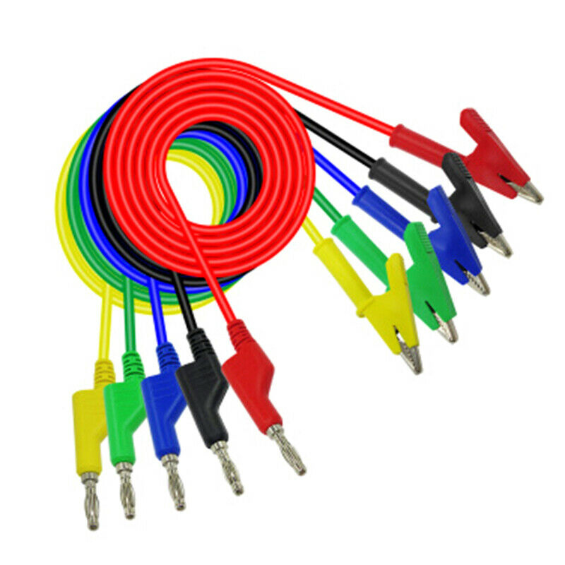 Stackable Banana Plug to Copper Alligator Clip Multimeter Test Leads Probe W.DD