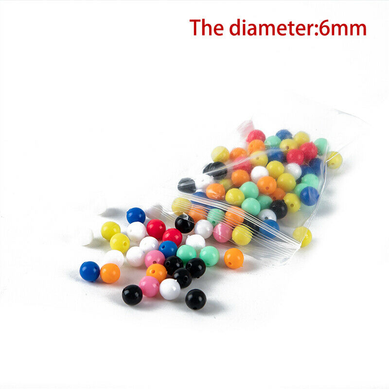 100pcs Multiple Color Mixed Fishing Rigging Plastic Beads Stops Lure SpinnerFCA