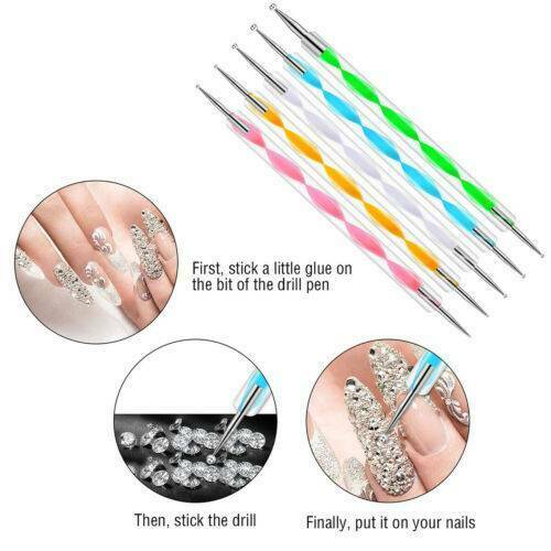 20 pc Nail Art Gel Design Pen Painting Polish Brush Dotting Drawing Tool Set Kit