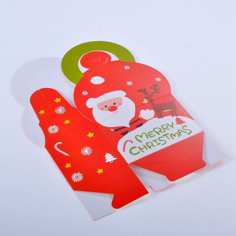 10Pcs Paper Gift Box Cookie Cholocate Food Package Boxes Christmas Party Supply