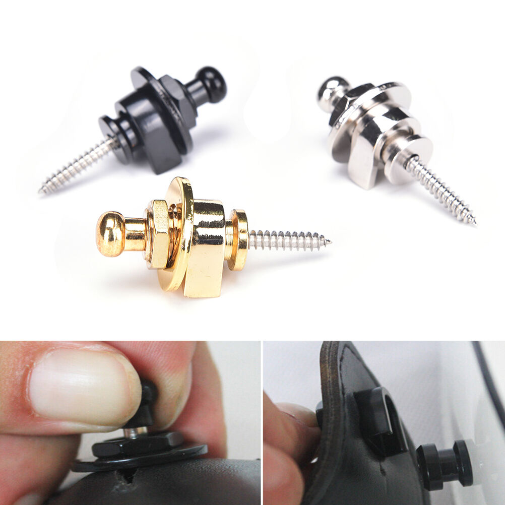 Round Chrome Head Guitar Strap Locks System Parts for Electric Guitar Bas.l8