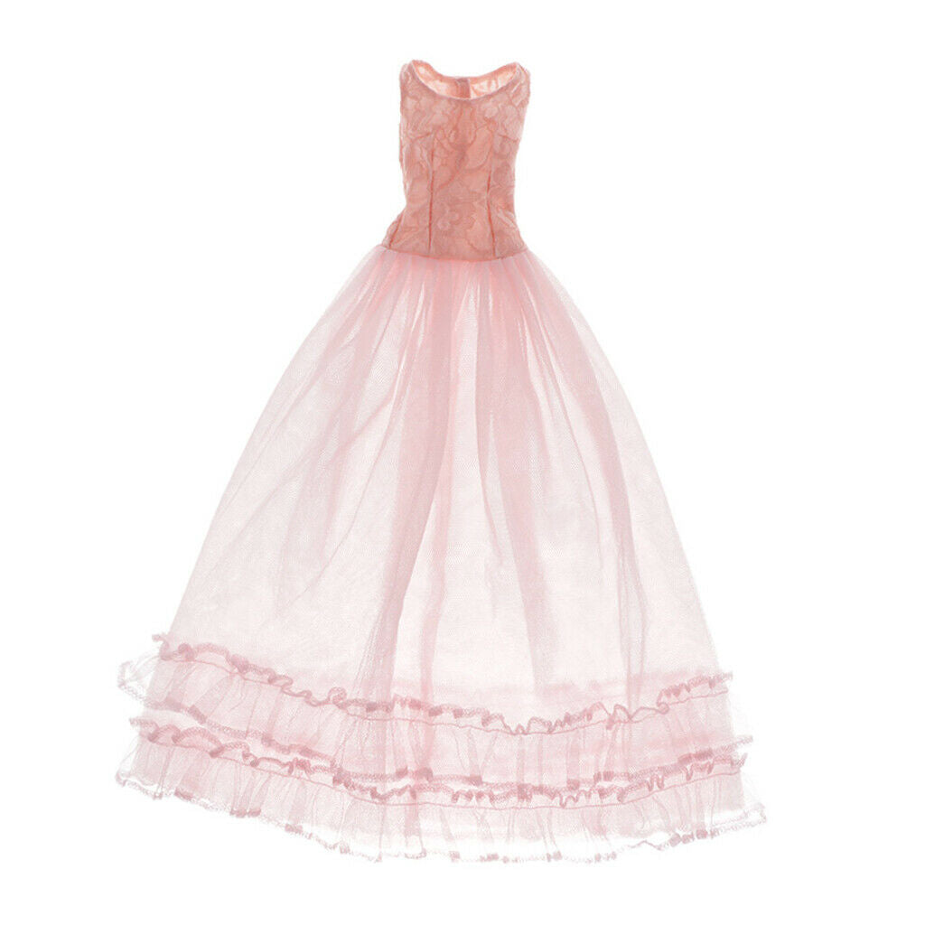 Lace Bridesmaid Dress Wedding Dress Party Evening Dance Gown for 1/3 Pink