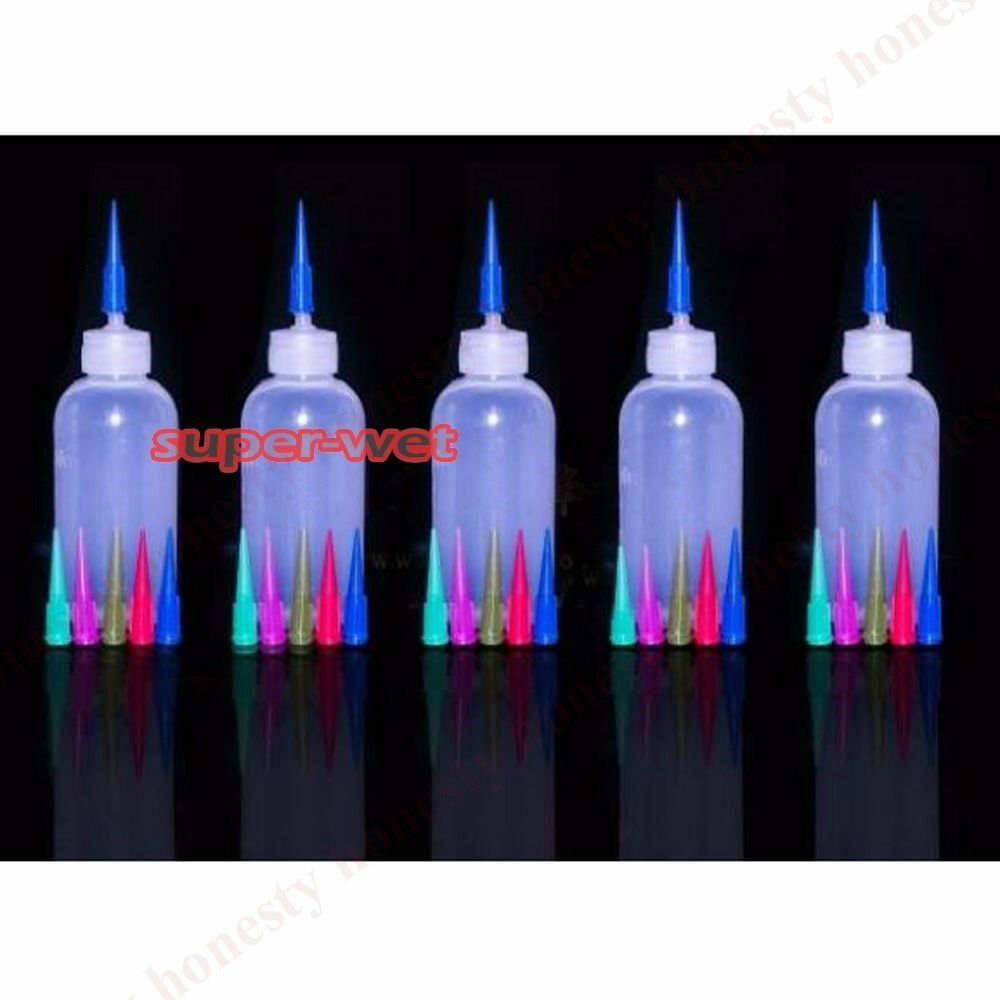 5Pcs 9.5cm*3.5cm Plastic Jam Painting Squeeze Bottles Craft with 35 Nozzles