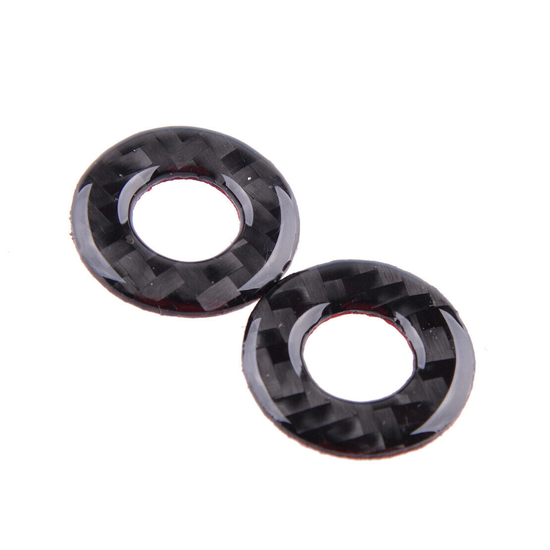 2pcs Interior Door Lock Cover Decor Carbon Fiber Fit For Dodge Challenger 08-14