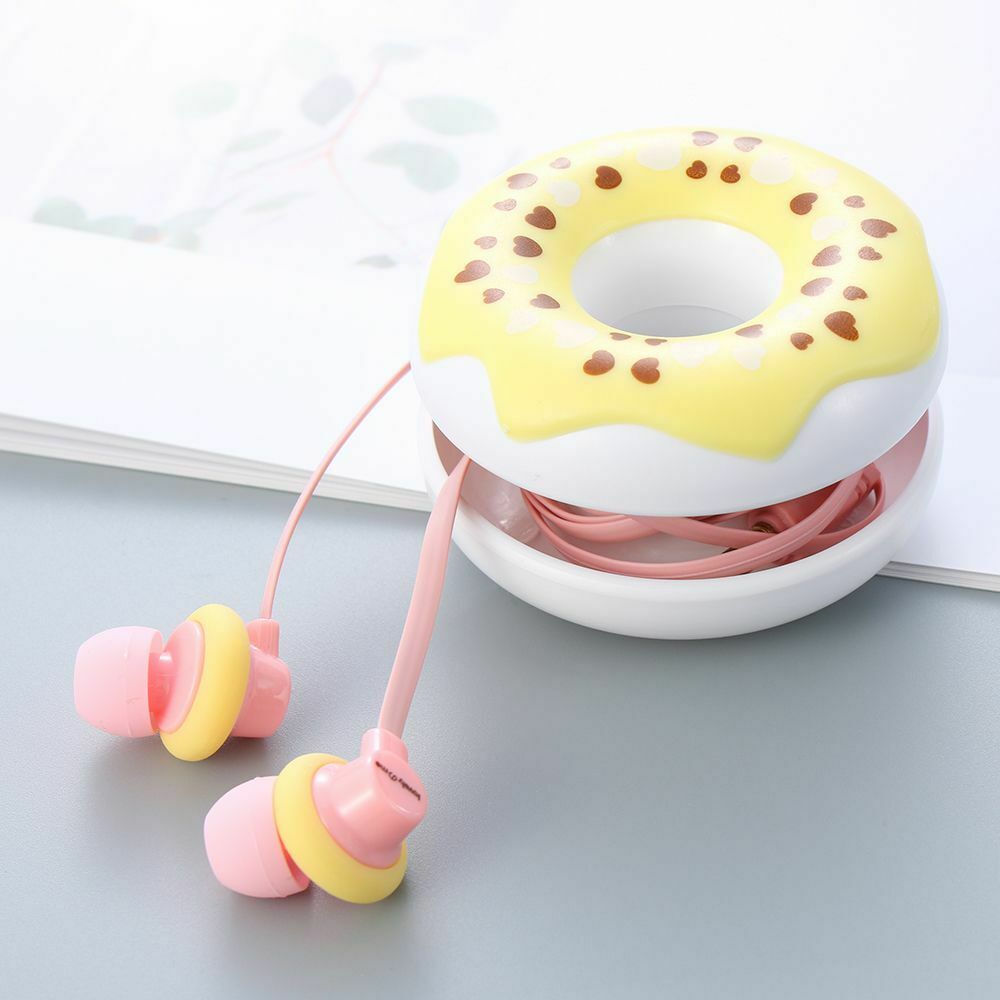 Mobile Phone Wired HiFi Headset In-Ear Earphone Stereo Donuts Macarons Earbuds