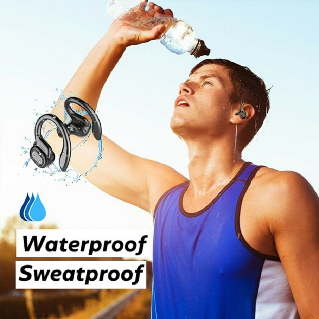 LED Display Bluetooth Eartips Headsets Sports Earphones Over Ear Sweatproof
