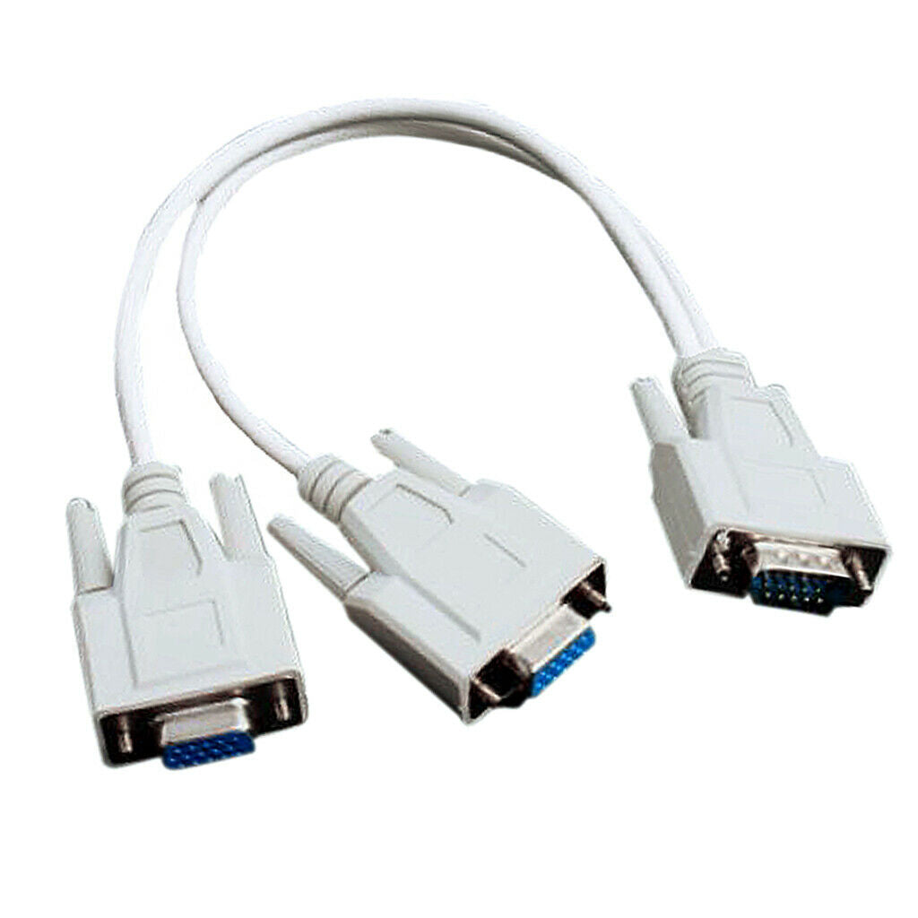 VGA Male to 2 Female Splitter Cable for PC Monitor