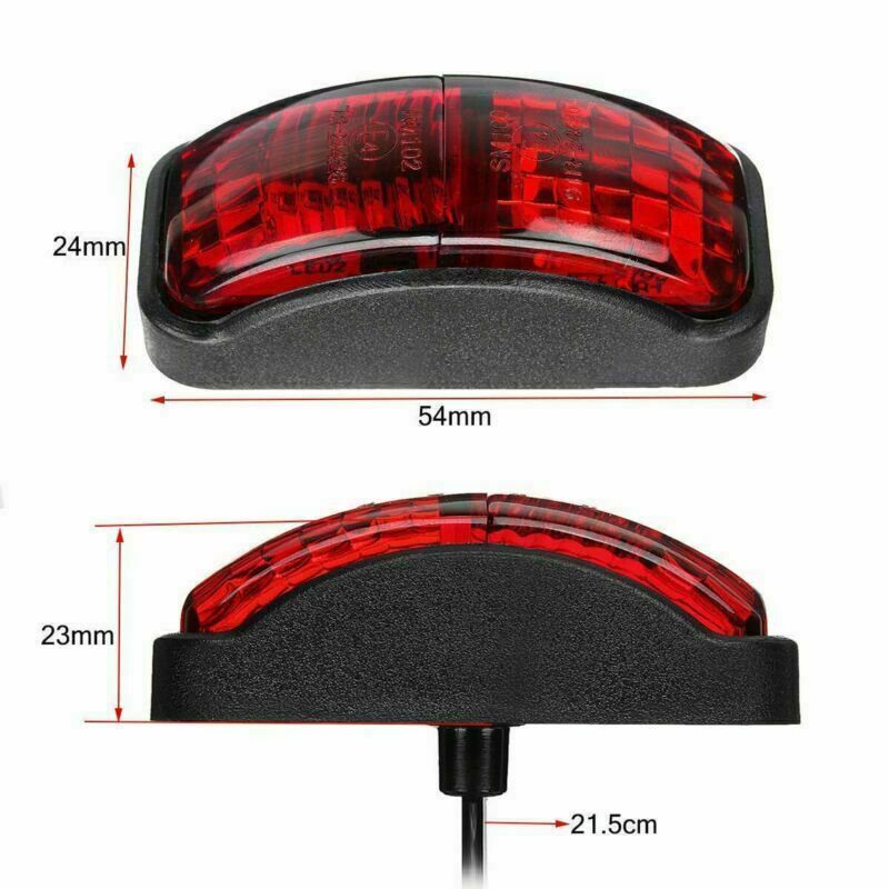 4x Red 2 LED Side Marker Light Blinker for Trailer Truck Boat 12V-24V Waterproof
