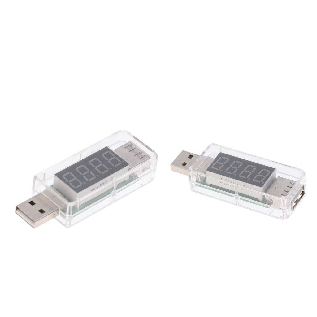 2x USB Power Tester Current Detector Voltage Power Meter for Power Bank