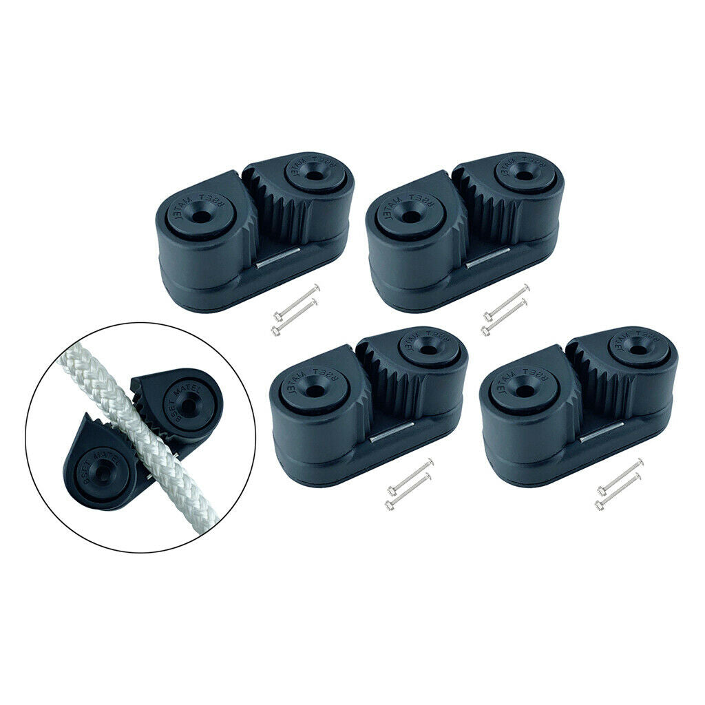 4x Cam Cleat Cam Wre Fairlead Sailing Canoe Accessories for 3-12mm Dia. Rope