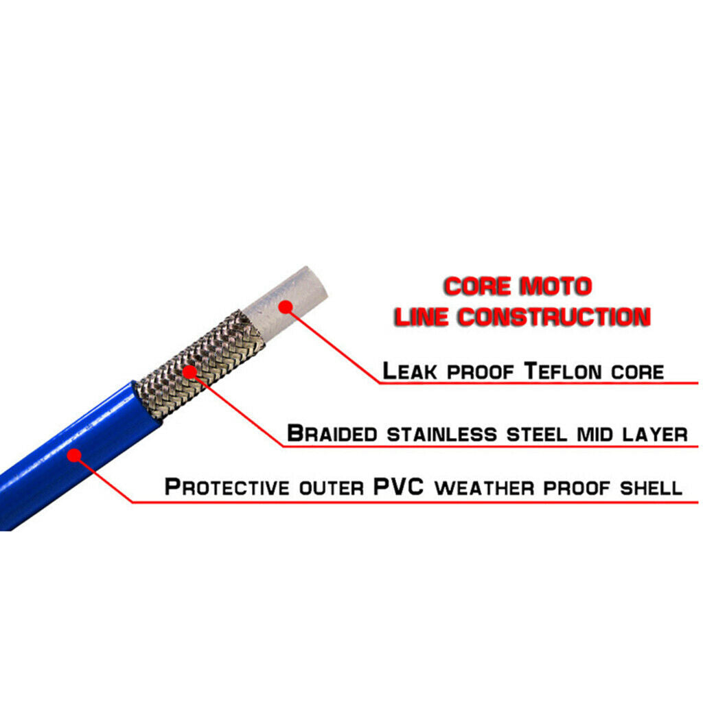 Steel Brake Clutch Oil Hoses Line Pipe Blue for Motorcycle Dirt Bike  50mm