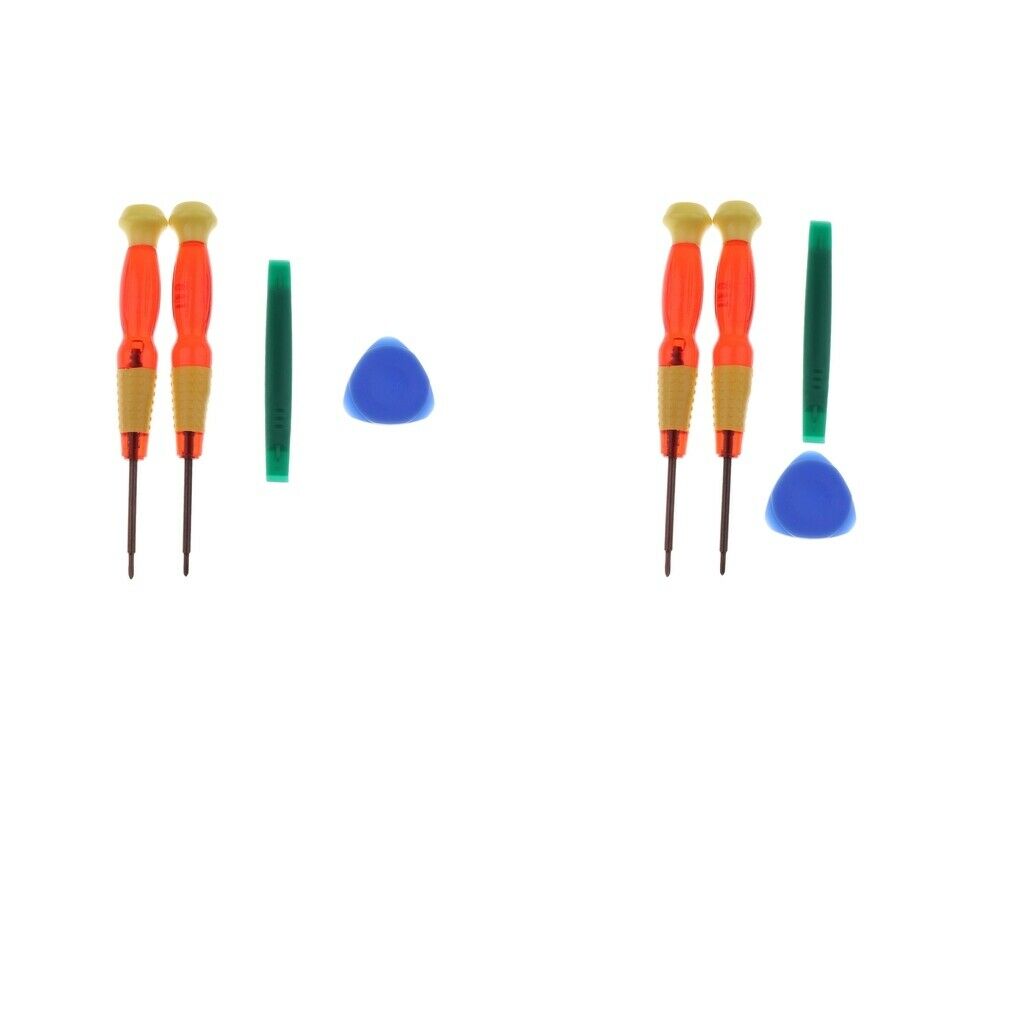 2x 4 in 1 Y + Tri-Wing Screwdrivers + Green Opening Pry Tool + Blue Triangle