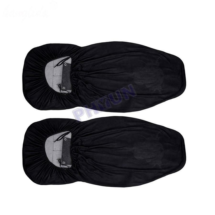 2x Black & Blue PU Leather Car Seat Covers Seat Protector For Sedans Front Seats