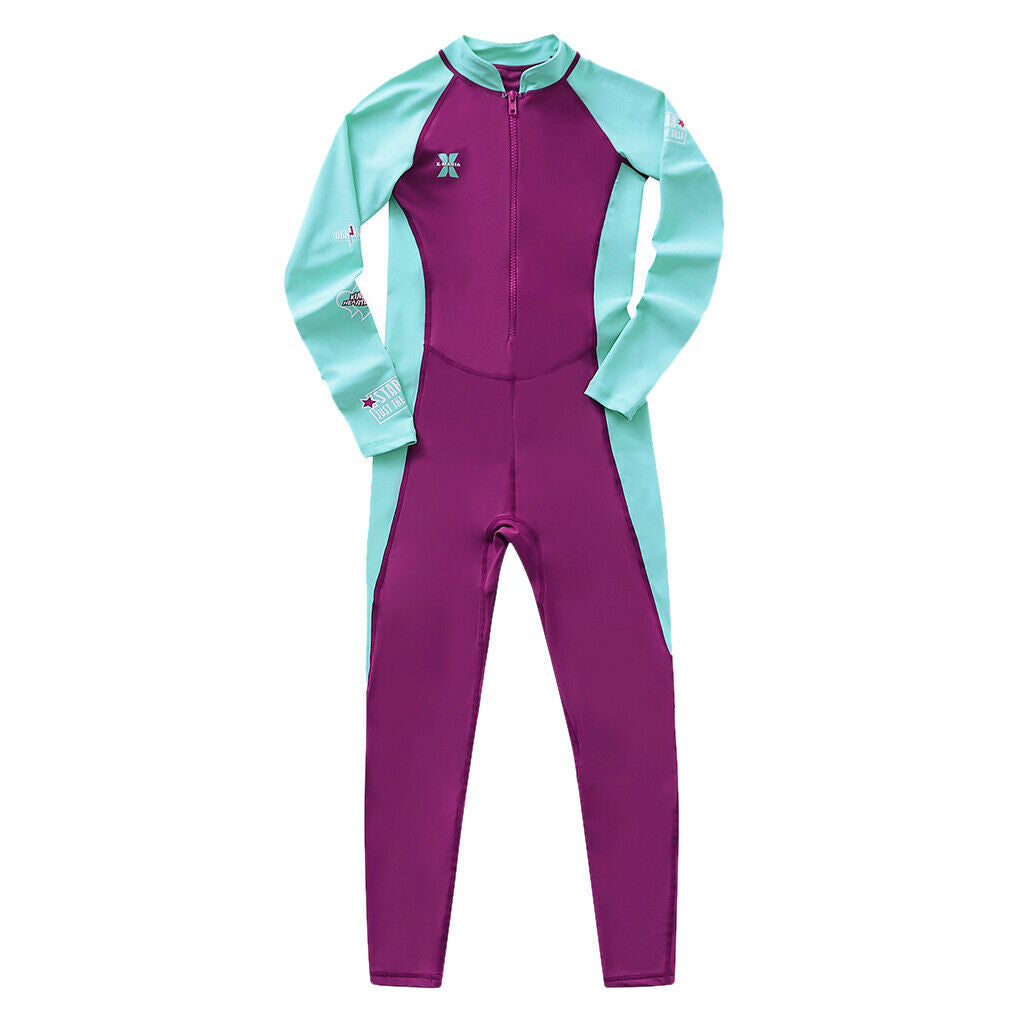 Kids Zipper Wetsuit One-piece Scuba Diving Child Long Sleeves Dive Suit XXL