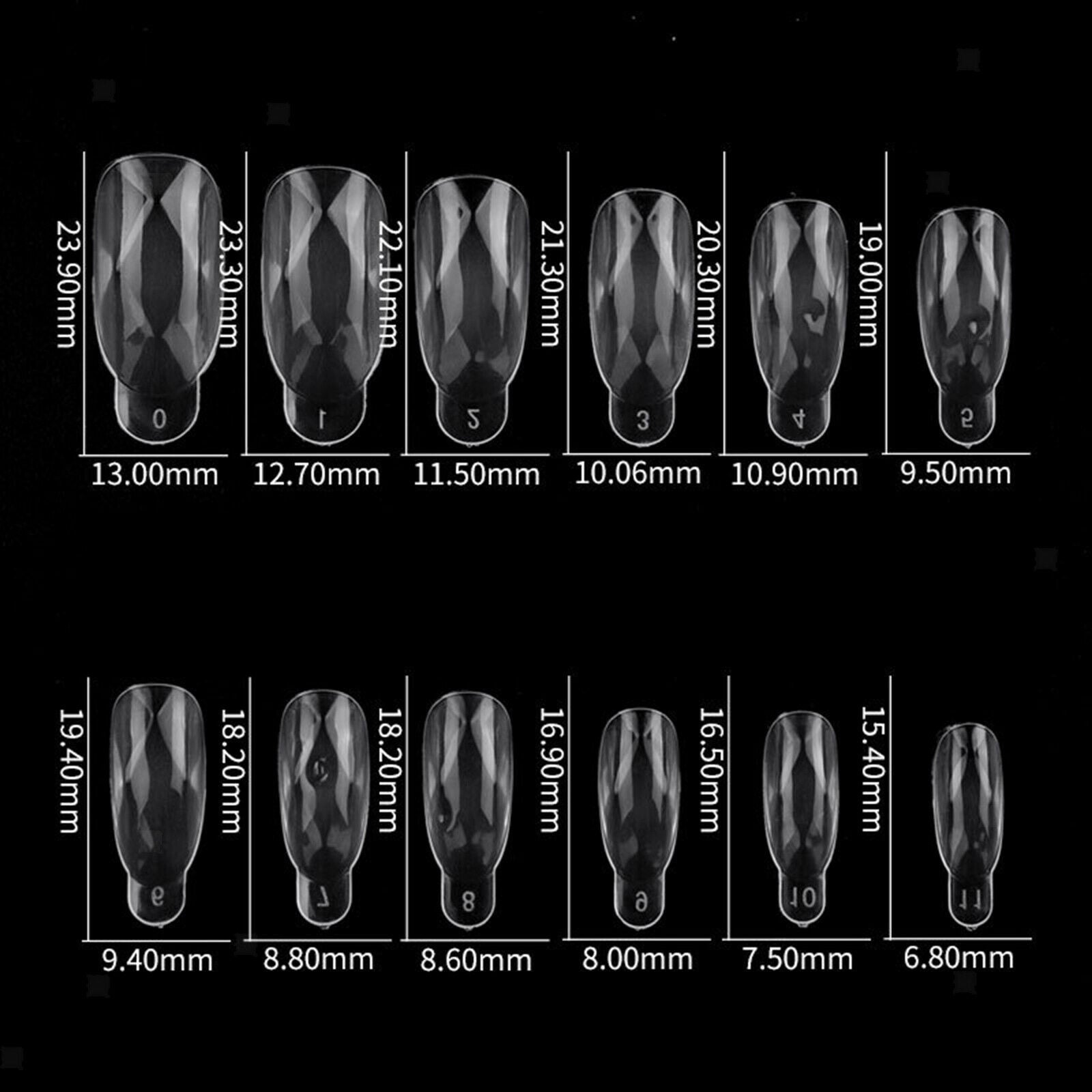 120box Fingernail Tips Diamond Shape Manicure ABS Nail Art Mold For Home Use