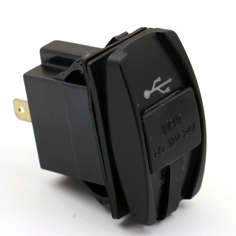 3.1A Dual Blue LED USB Car Power Supply Charger Port Socket Waterproof 12-24V DC