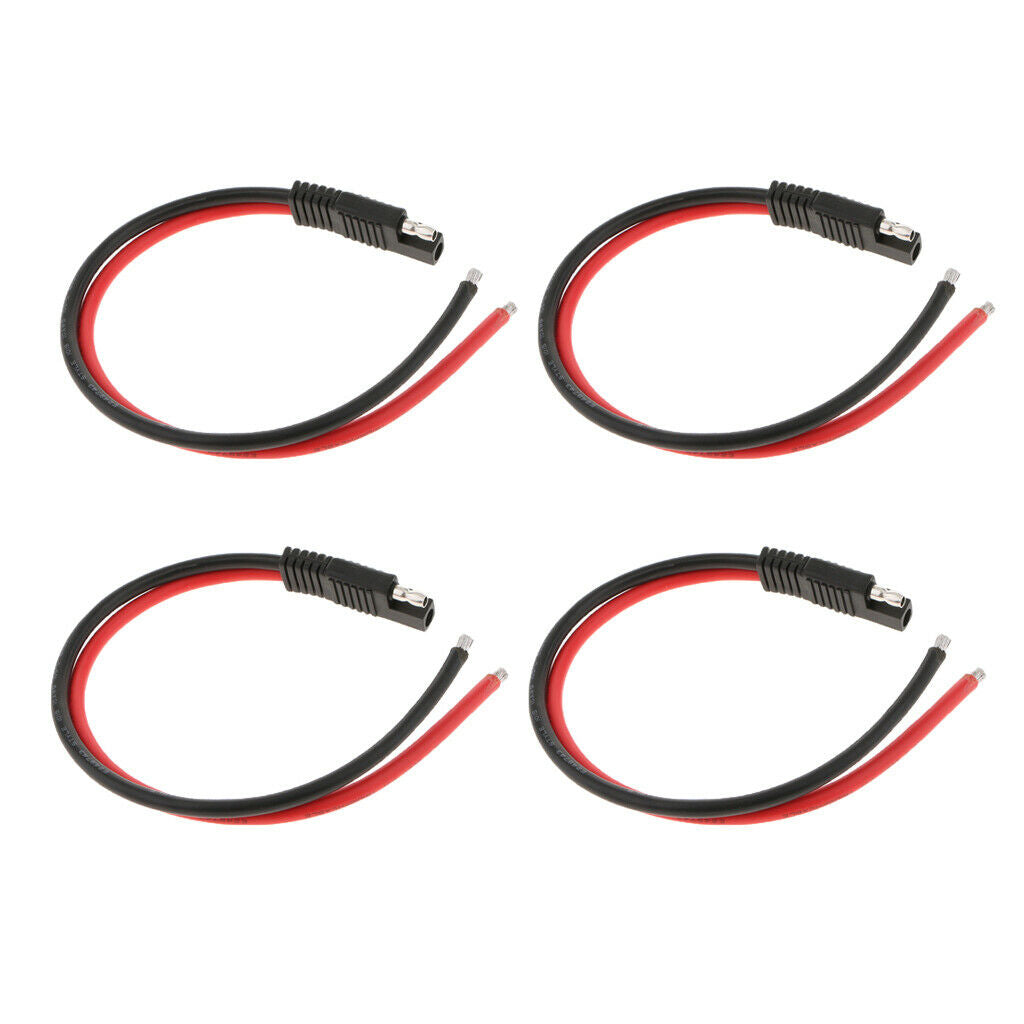 4Pieces 10AWG SAE Harness DIY Extension Cable For Solar Batteries 30cm