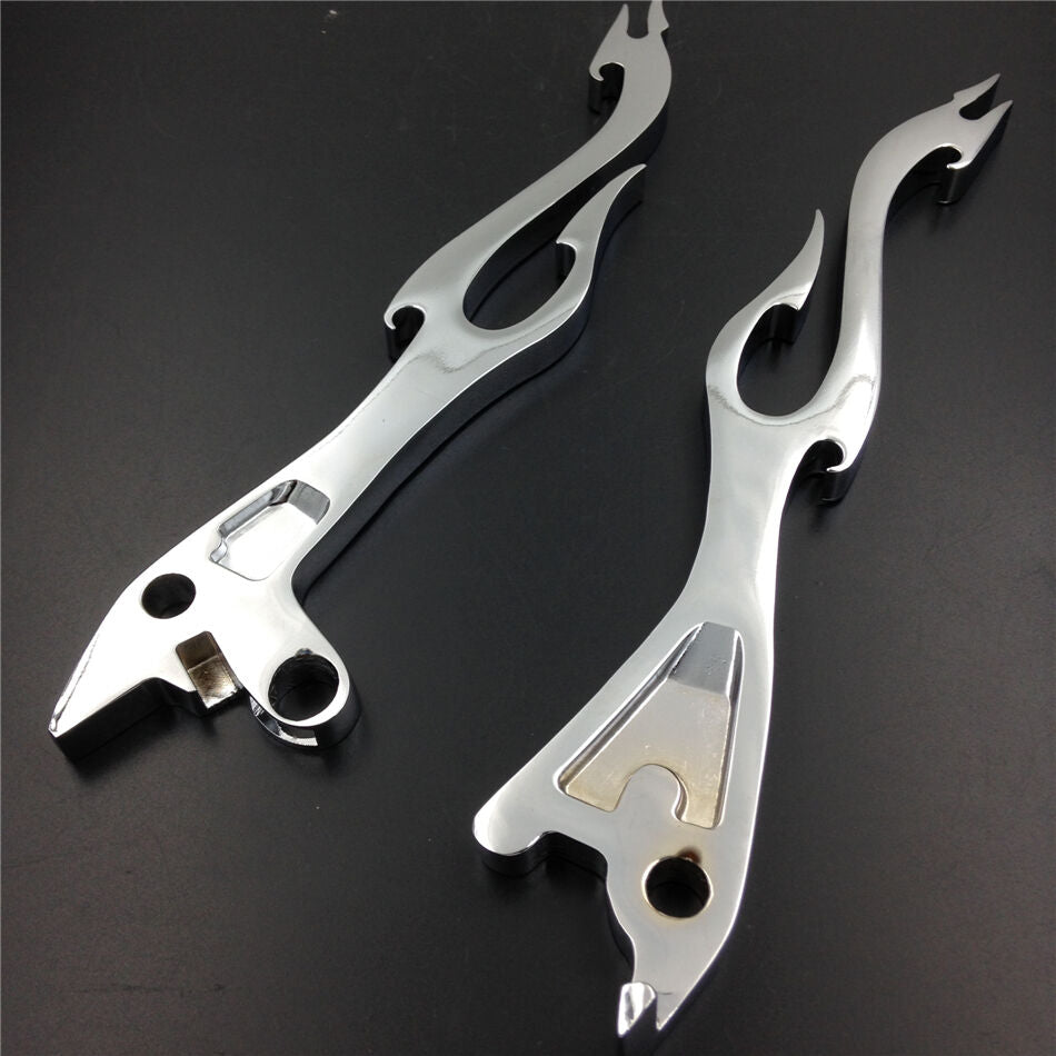 Chrome Brake Clutch Flame Hand Levers Fit for SUZUKI Intruder 800 1400 1500