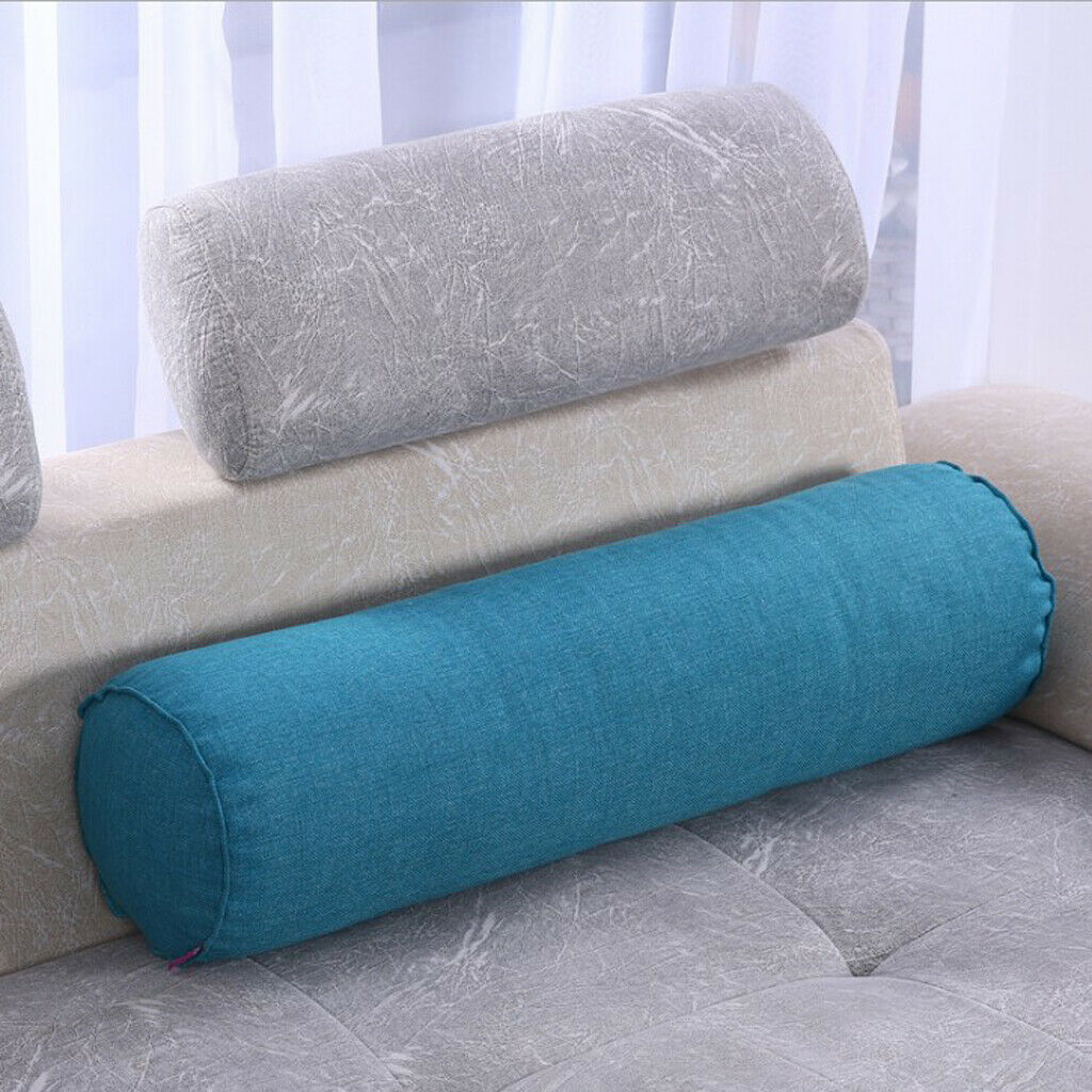 2Pcs Neck Roll Pillow Cervical Bolster Round Back Lumbar Cushion Support
