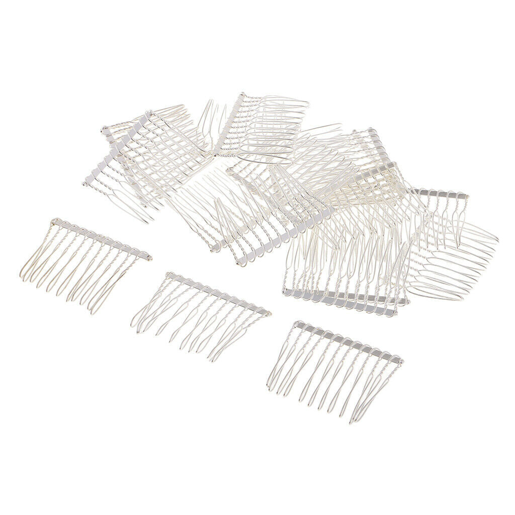 20x Metal Hair Clips Side Combs 12 Teeth DIY Women Hair Accessories Findings -