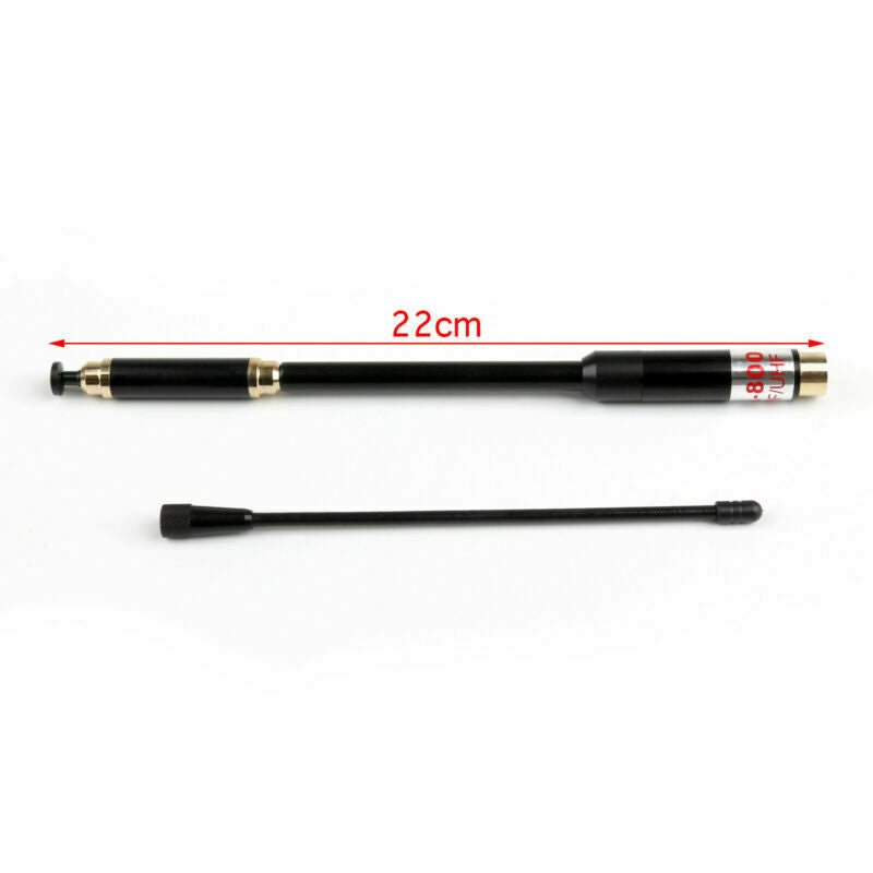 1xAL-800 High Gain Dual Band Extendable Antenna SMA-Male For Icom Yaesu Radio