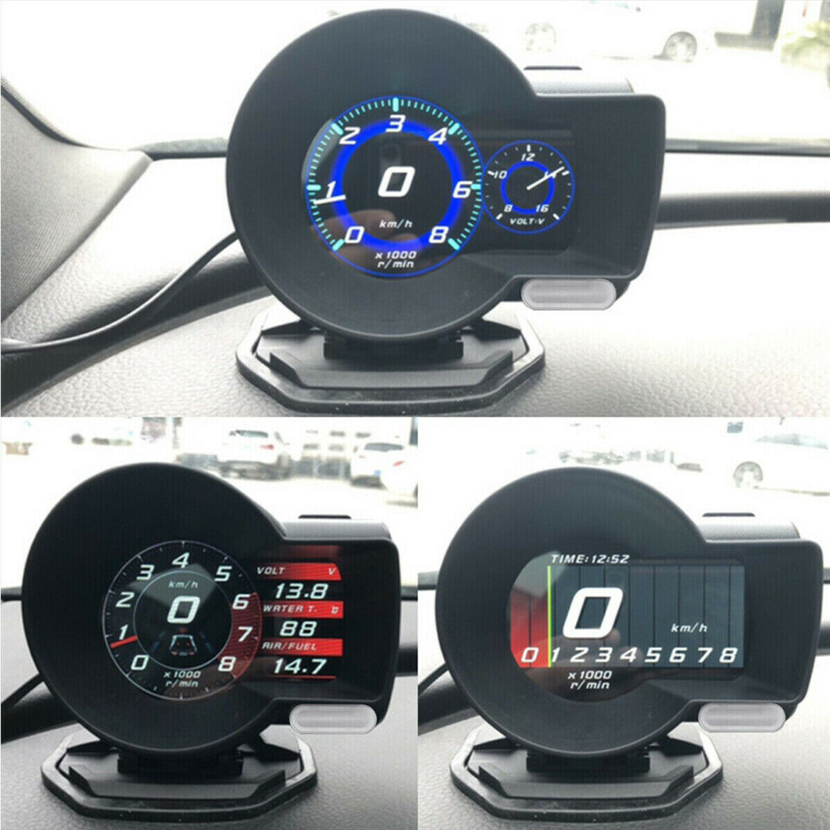 Car HD Digital LCD Digital Color Screen OBD2 Instrument HUD Head-Up Display