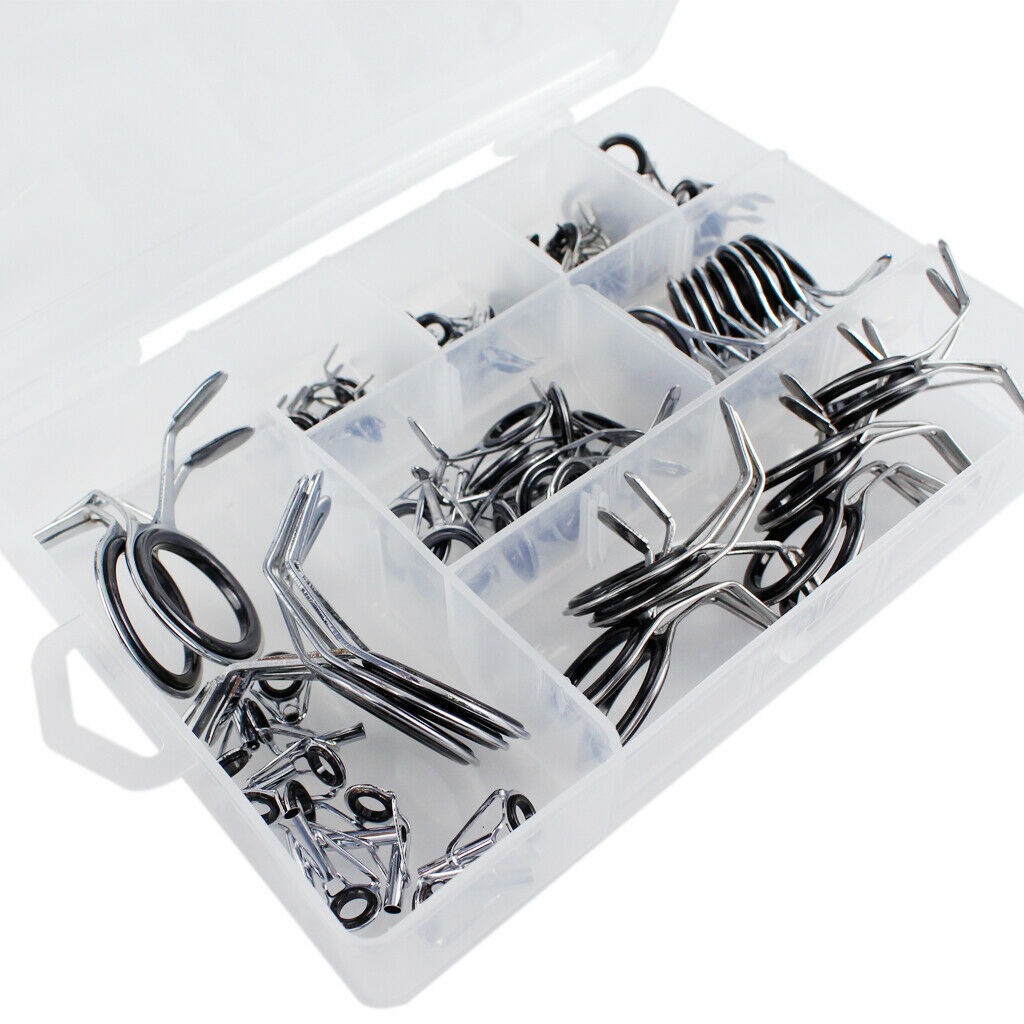 85 Pieces Fishing Rod Guides Tip Top Ring Pole Repair Set Anti-corrosive