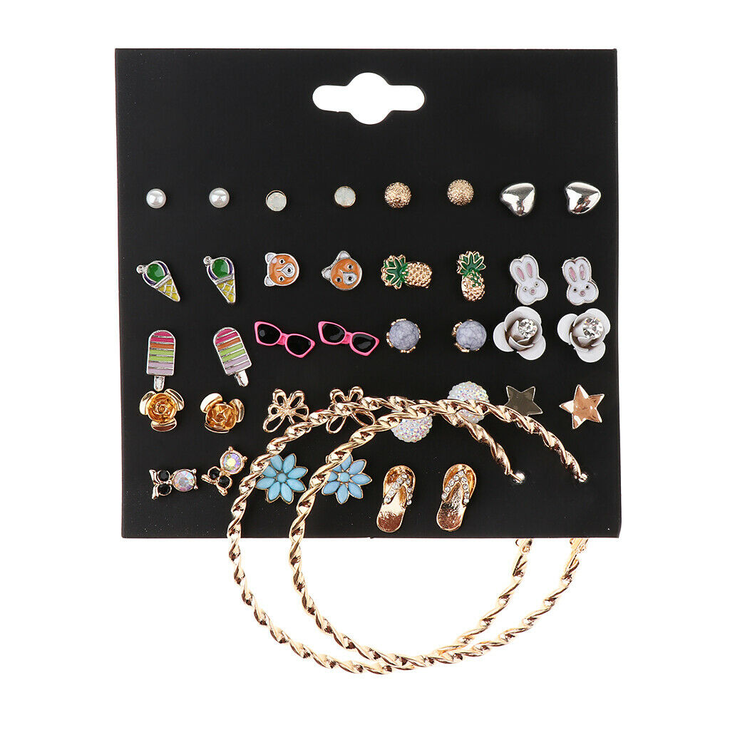 20 Pairs Wholesale Enamel Ear Stud Mixed Style Earrings Set for Women Girl