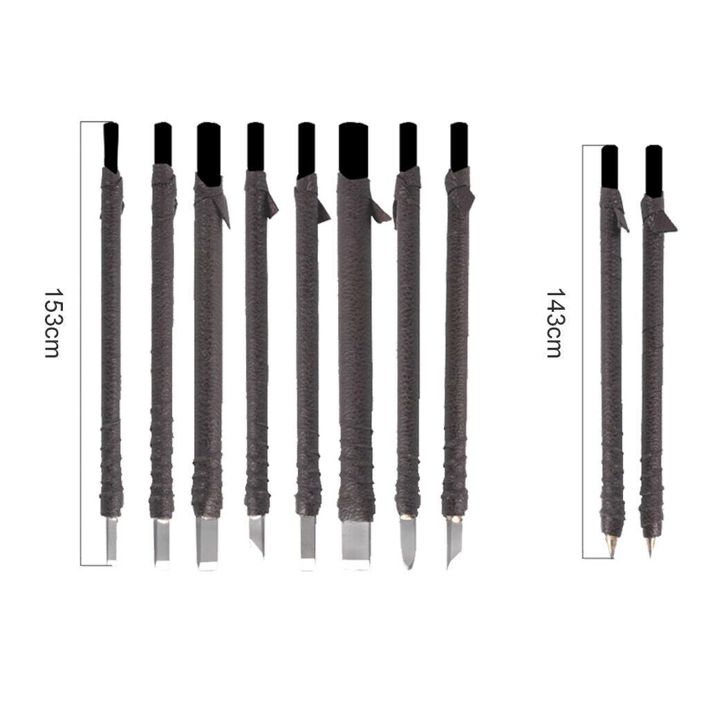 10 Pieces Tungsten steel Carving Chisel Kit Wood Seal Stone Lettering Engraving