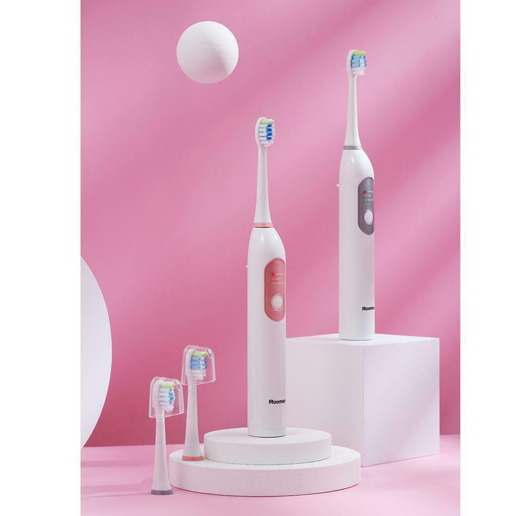 Washable 3 Modes Sonic Whitening Electric Toothbrush USB with Timer 2 Heads