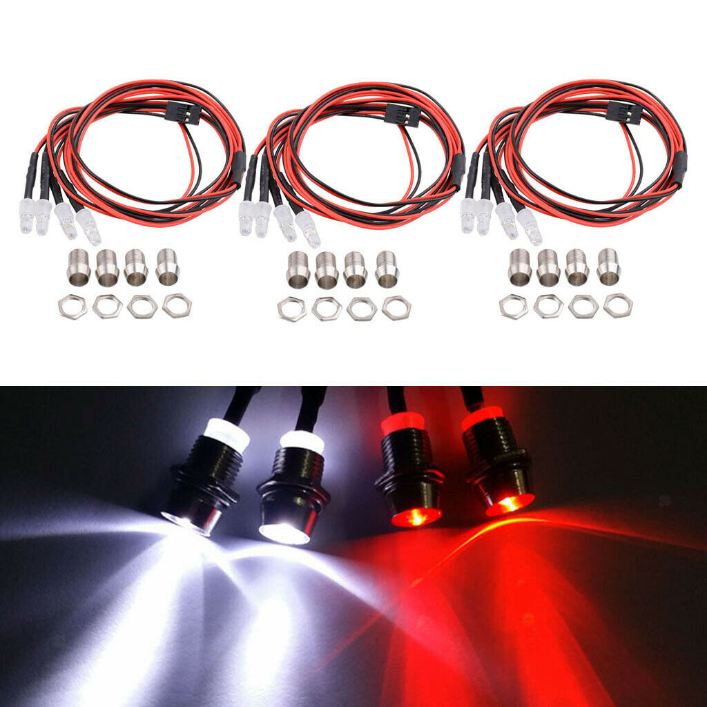 RC 12 Led Headlights Kit Roof Light for 1/5 1/8 1/10 1/12 1/16 RC Vehicle