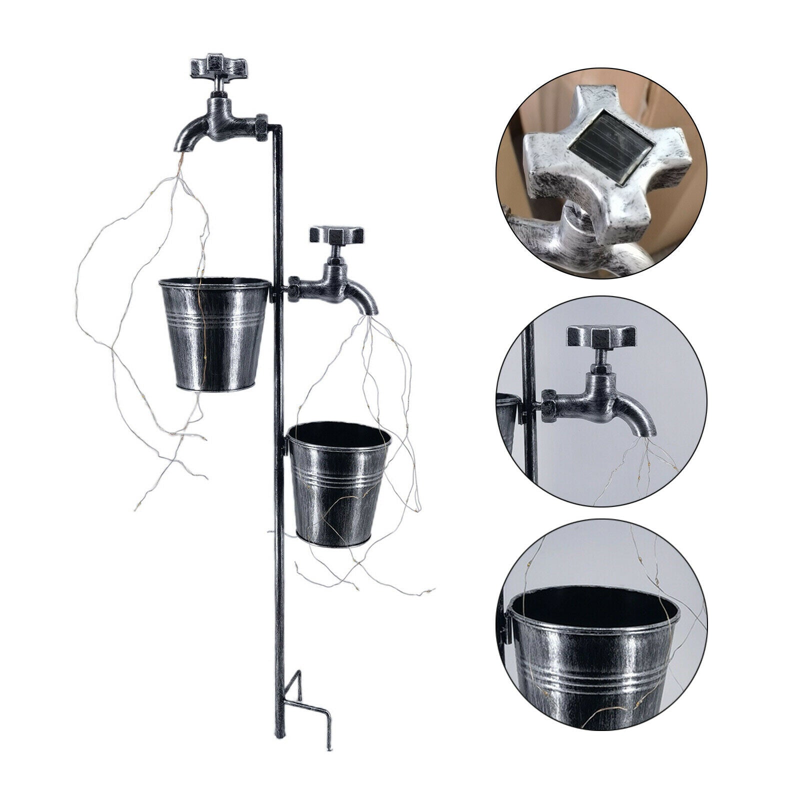 Creative Garden LED Watering Can String Light Solar Powered Yard Lamp Decor