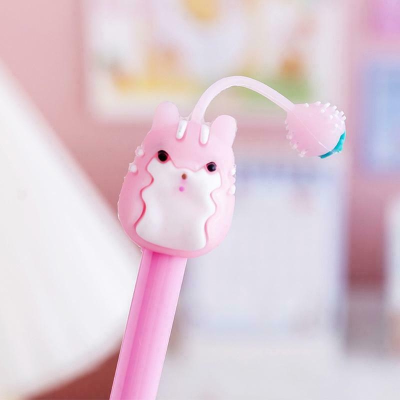 4pcs Cartoon Black Gel Ink Pen Signature Pen Sets for Students Scrapbook Lovers