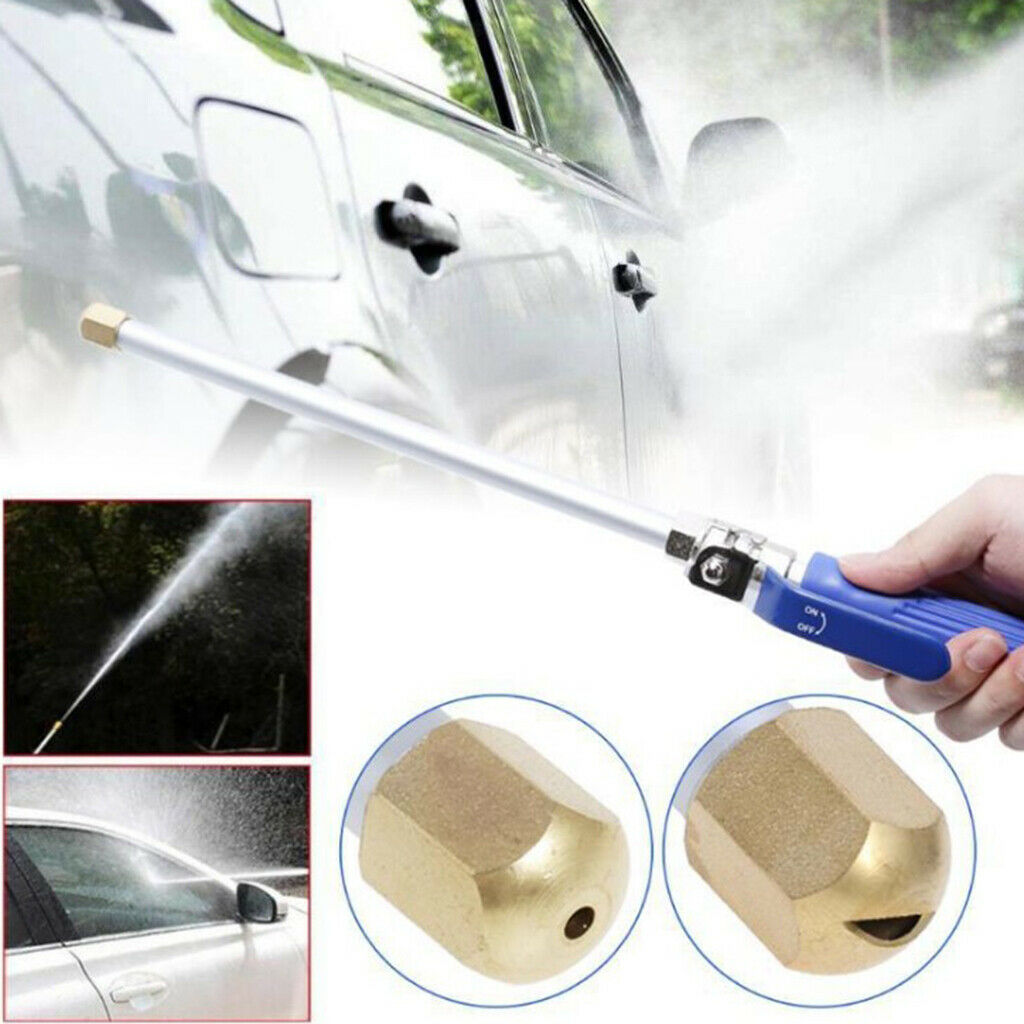 High Pressure Garden Water Gun Aluminum Alloy Flexible Hose w/ 2 Nozzles