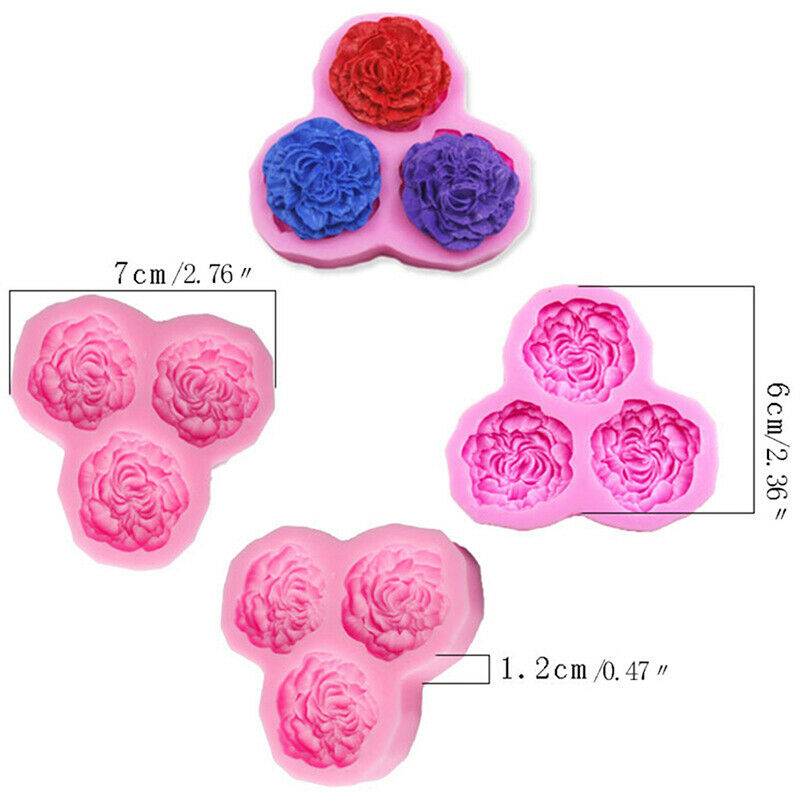 Peony Flower Silicone Molds Cake Decorating Tools Soap Candy Chocolate Mould