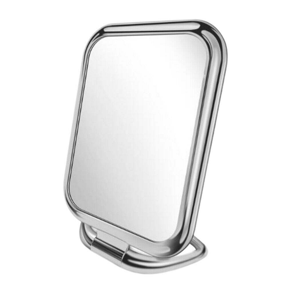 Portable Travel Fold Tabletop Mirror Makeup Stand Mirror Sliver Square