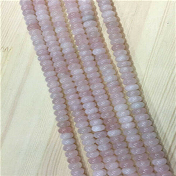 1 Strand/67Pcs 10x6mm Natural Rose Quartz Rondelle Abacus Beads 15.5inch HH366