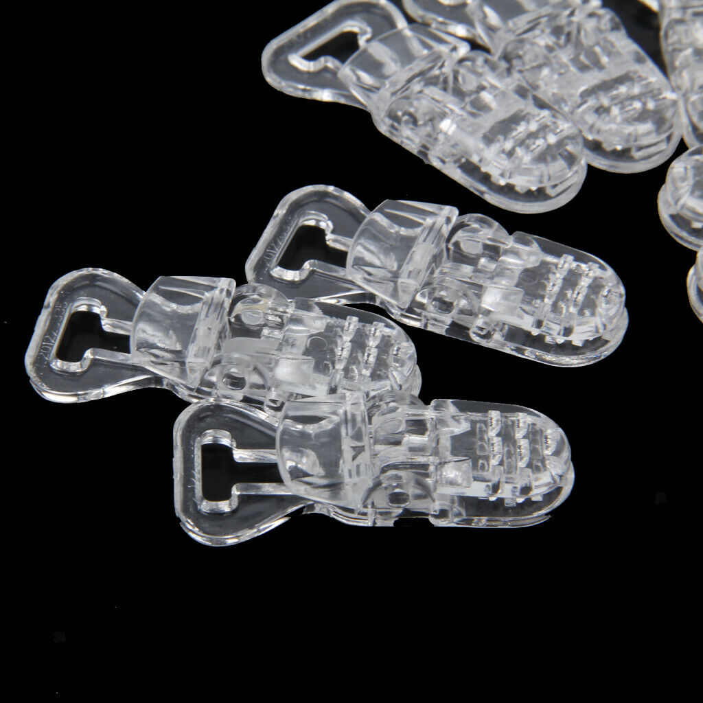 30pcs ABS T-Shape Clear Pacifier Clips Suspender Holder Craft Dummy Bib 0.8