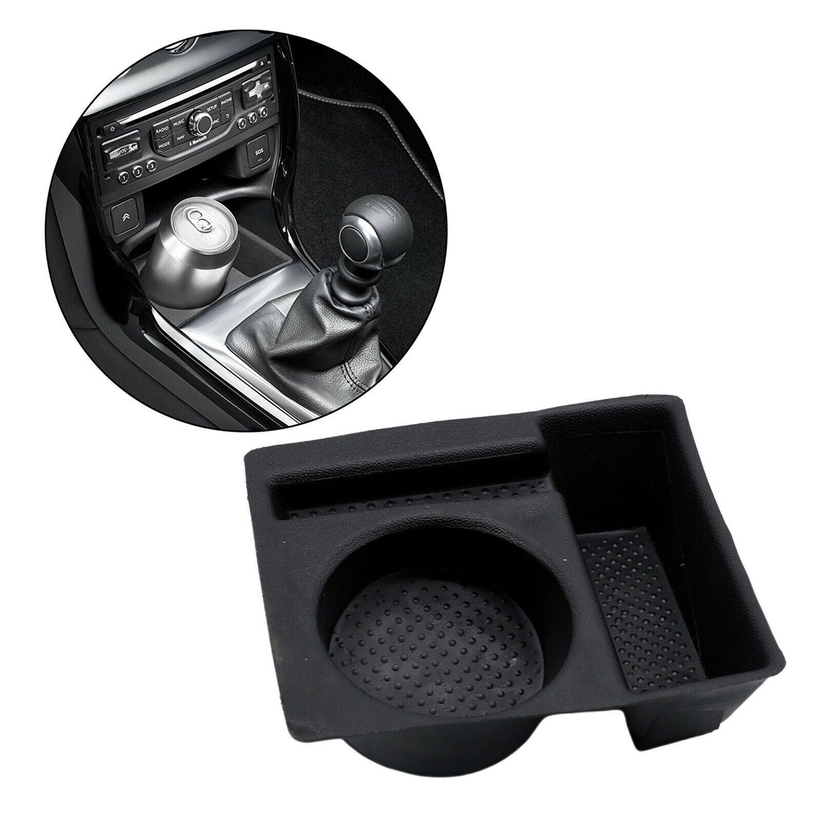Multifunctional 9425E4 Cup Holder Tray Ashtray Fit for Citroen DS3 Insert Black